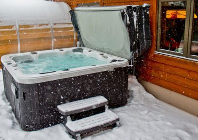 spa, chalet, hiver